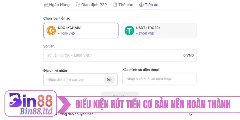 Các điều kiện rút tiền cơ bản nên hoàn thành