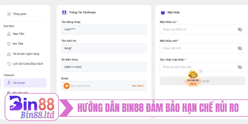 Hướng dẫn BIN88 đảm bảo người dùng hạn chế rủi ro