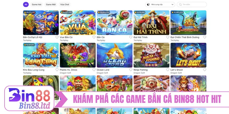 Khám phá các game bắn cá BIN88 hot hit