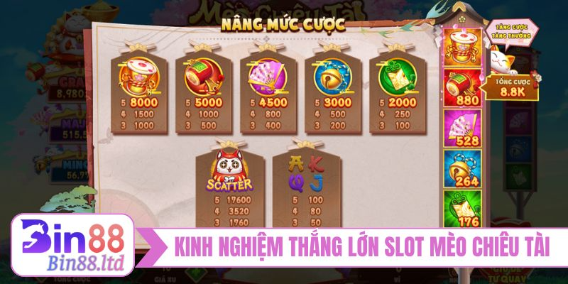 Kinh nghiệm thắng lớn slot mèo chiêu tài
