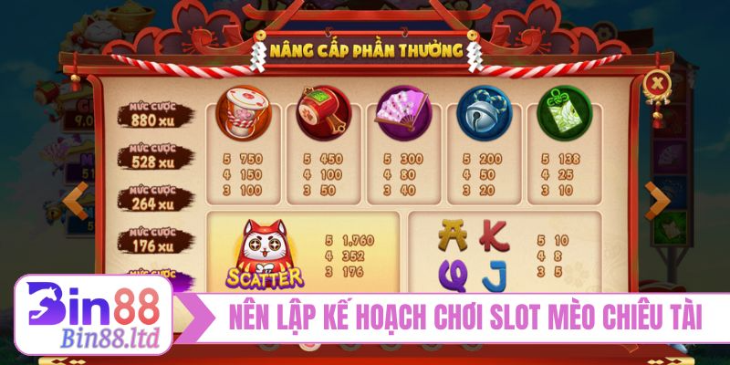 Nên lập kế hoạch chơi slot mèo chiêu tài