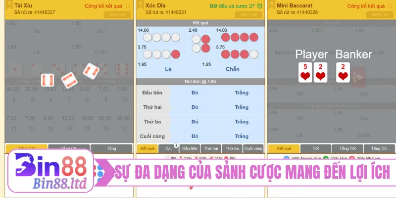 Sự đa dạng của sảnh cược mang đến lợi ích nổi bật