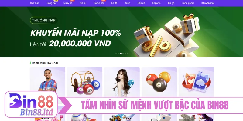 Tầm nhìn sứ mệnh vượt bậc của BIN88